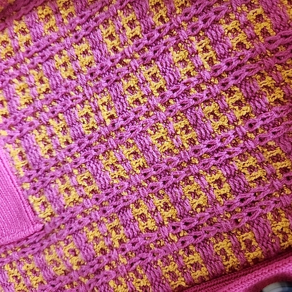 Free Assembly Pink and Yellow Knit Cardigan Size Small - Picture 3 of 12
